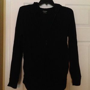 Black zippered maternity hoodie jacket